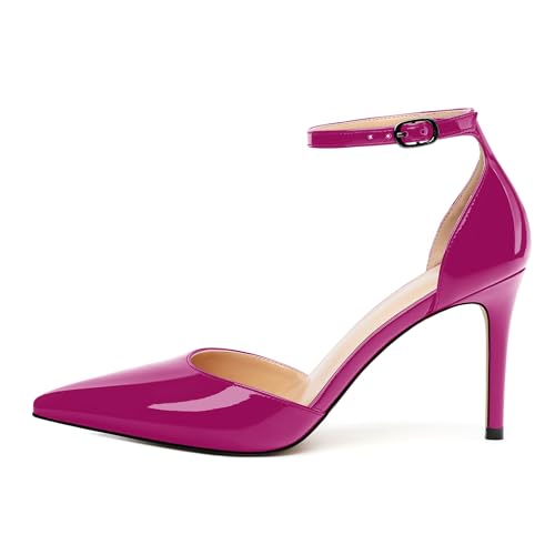 Women's High Heel Pointed Toe Shallow Mouth Single Shoes,Elegant and Charming Ankle Strap Wrap Heel Pumps,Party,Wedding,Dating,Banquet Dress Shoes2