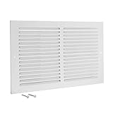 EZ-FLO 61643 (H), White Steel Sidewall and Ceiling Return Air Filter Grille, 14 inch (W) x 8 inch...