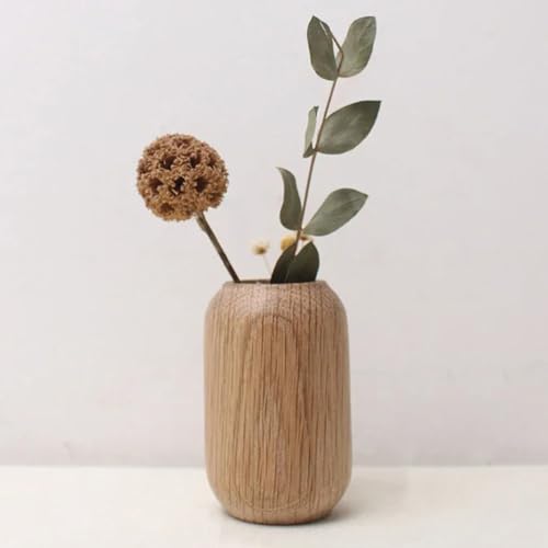 Vase en bois pour petite étagère solution déco gain de place salon moderne