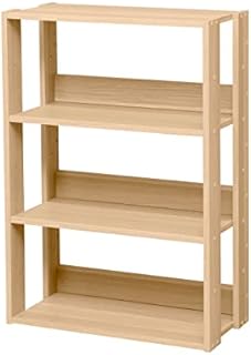 Iris Ohyama, 3-Tier Wooden Storage / Side Furniture / Storage Cabinet / Open Wood Rack / Shelf Display, Modular, Design, Office, Living Room, Kichen - Open Wood Rack - OWR-400 - Brown
