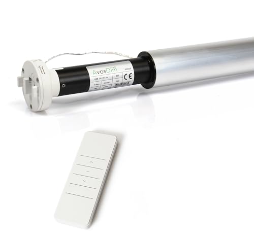 Avosdim - Estor enrollador de motor inalámbrico con batería recargable + mando a distancia, fácil instalación (tubo ø40 mm, LG Tube 220 cm)