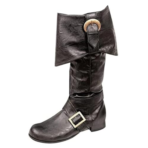 Perché avete bisogno di stivali - stivali in pelle PU medievale, e bel design e uno stile attraente, portare il look del tuo personaggio alla vita, che vi aiuterà a catturare l'attenzione di una folla, può aiutare a raggiungere un'atmosfera medievale a tema.