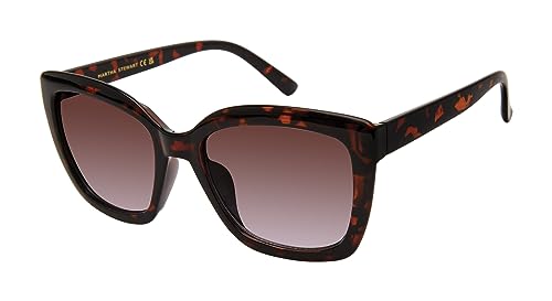 Martha Stewart Women's Ms215 Retro Uv400 Protective Square Sunglasses-Timeless Gifts for Her, 55mm