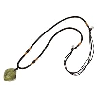 JEWEDECO Natural Meteorite Pendant Necklace 4-7g Crystal Stone Irregular Green Meteorite Jewelry Random Color