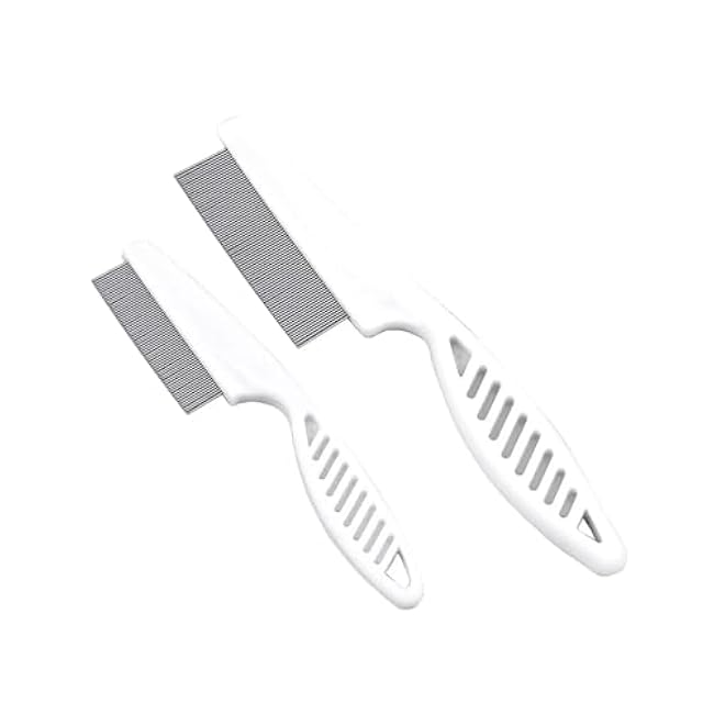 2 Pcs Pet Grooming Comb, Stainless Steel Dog Cat Grooming Combs with Stainless Steel Teeth, Pet Dematting Tools, for Small, Medium & Large Pets-KgzCb6ih