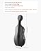 VEVOR 4/4 Full Size Cello Case, Composite Carbon Fiber, Anti-Scratch, Professional Cello-Shape, Lightweight Portable Travel Carrying Bag, with Plush Lining, Dual Shoulder Straps, for Cello, Black