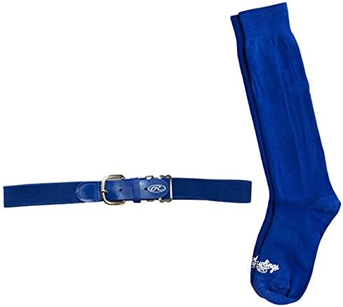 Rawlings BLTSOCKL-Blue Baseball Belt & Sock Combo (Grownup Massive/Blue)