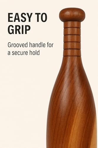 Image of Zain Sports Wooden Oval Shape Mugdar | Clubbell Exercise Equipment | Indian Club Karla Kattai Gada, Functional Training for Home Gym Full Body Workout (9KG)