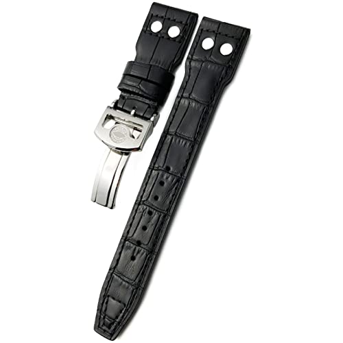 Bracelet montre cuir 21mm rivets pour IWC Le Petit Prince et Spitfire