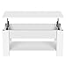 Yaheetech Table Basse Relevable, Table élévatrice avec Porte-Revues, Table de Salon Rectangulaire avec Etagère Rangement Caché, Bureau d'appoint 98 x 50 x (41.8-55) cm Blanche