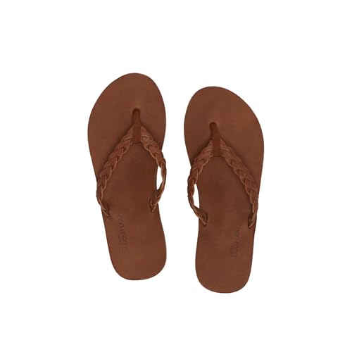 Hari Mari- Meadows Braided- Women's Classic Full Grain Leather Flip Flops with Braided Straps- No Break Ins, Firm Arch Support, and Beveled Edge to Reduce Tripping2