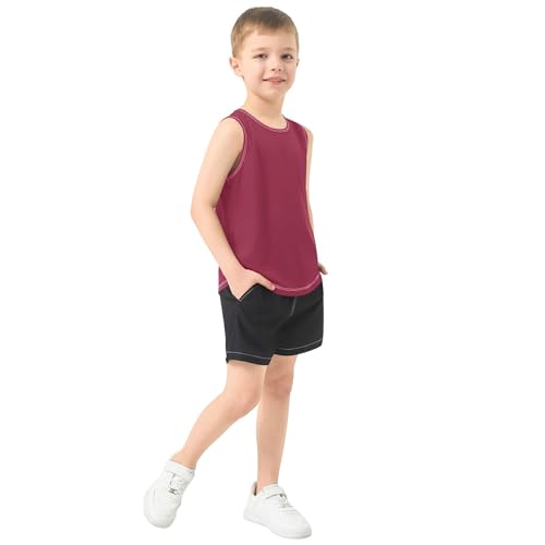 Joisal Toddler Tank Tops Boys Personalized Kids t Shirt Teen Burgundy Athletic Undershirt Youth Muscle Tees 3t4