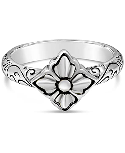 DEVATA Gold Plated Sterling Silver 925 / Sterling Silver 925 Bali Filigree Ring
