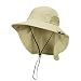 Sun Blocker Unisex Outdoor Sun Protection Fishing Cap Boonie Hat with Neck Flap Wide Brim for Safari Camping Hiking Hunting Boating and Outdoor Adventures, Tan
