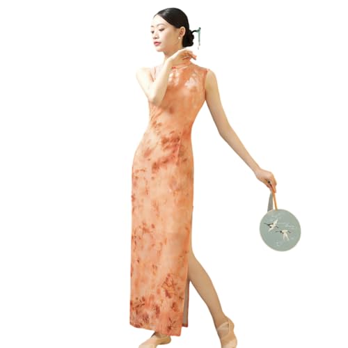 Robe cheongsam qipao en velours bleu, coupe longue traditionnelle de prestige