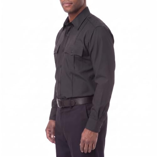 Image of First Class 100% Polyester Short & Long Sleeve Zippered Uniform Shirt 4 Pocket Hidden, Law Enforcement BDU Zipper Closure.