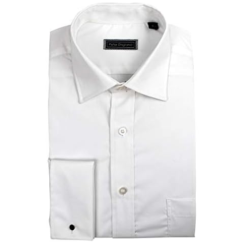 Peter England Plain White Double Cuff Mens Shirts Cover