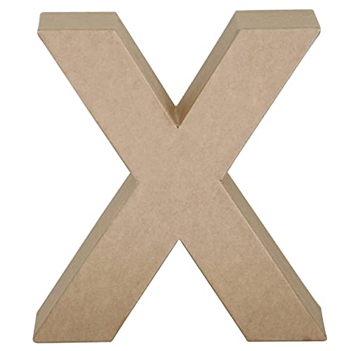 Papier Mache Paper Mache Letter X, 7" Size, 1 Count (Pack Of 1), Brown #TOP7