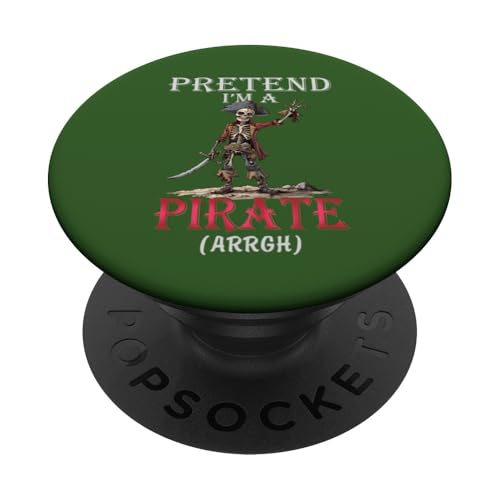 Pretend I'm A Pirate Funny Lazy Halloween Matching Costume PopSockets PopGrip Adhesivo