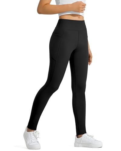 JOCMIC Girls Fleece Lined Leggings Athletic Winter Pants for Kids Warm High Waist Yoga Pant with Pockets3