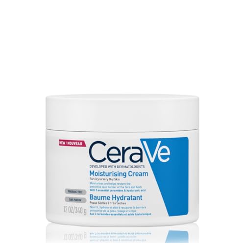CeraVe Moisturising Cream Pot with 3 Essential Ceramides and Hyaluronic Acid for Dry to Very Dry Skin 340g