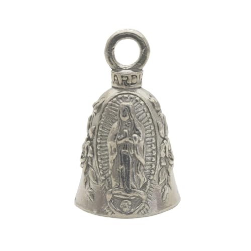 Guardian Bell Religious Good Luck Bell w/Keyring & Black Velvet Gift Bag | Motorcycle Bell | Lead-Free Pewter | Made in USA