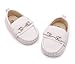 Hapekey Baby's First Faux Leather Loafers - Soft-Sole Non-Slip Dress Shoes for Weddings & Baptism (0-18Months, Unisex) D001 White 13