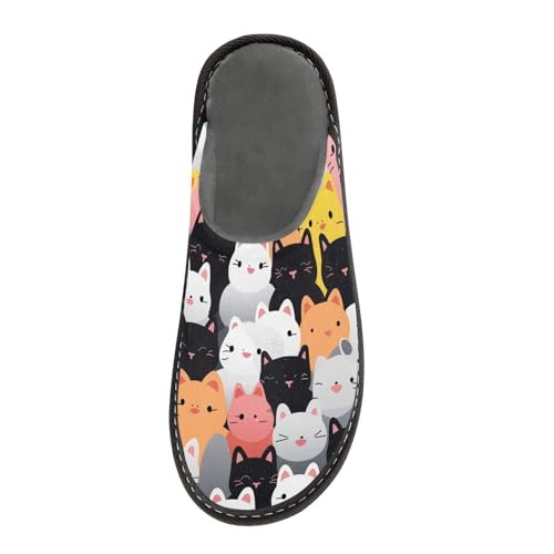 Multi Cat Fuzzy Slippers Soft Home Bedroom Slippers for Women Men House Shoes3