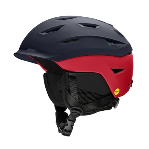 SMITH Unisex Level MIPS Snow Sport Helmet - Matte Midnight Navy/Crimson | Small
