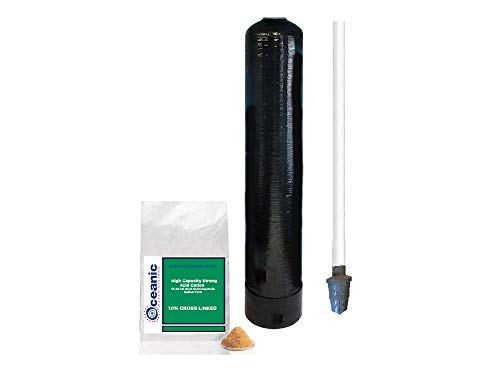 Tanque ablandador de agua 12" x 52" con resina cationica miniatura 1