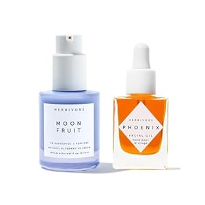 HERBIVORE Wrinkle Fighting Duo | Moon Fruit 1% Bakuchiol + Peptides Retinol Alternative Serum + Phoenix Rosehip Anti Aging Face Oil