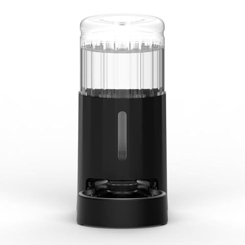 JUNSPOW 7L Edelstahl Haustier Wasserspender, große Kapazität Schwerkraft Haustier Tränke, Keine Elektrizität & Ultra-Silent Automatic Water Dispenser für große Hunde/Multi-Katzen-Haushalt, schwarz