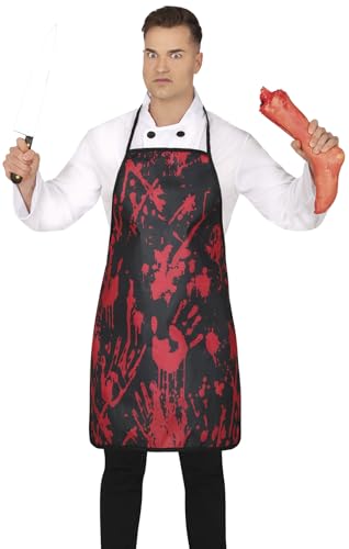 FIESTAS GUIRCA | Avental sangrento (55 x 75 cm) - acessório de disfarce de cozinheiro para Halloween e festas de terror - ideal para adulto unissexo, Preto
