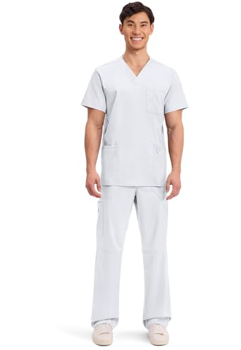 Image of Cherokee WW Revolution V-Neck Scrub Top for Men with 3 Pockets