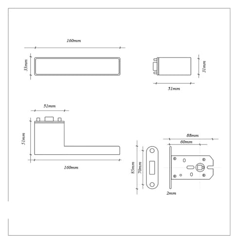 Manijas de puerta elegantes y resistentes de aluminio para tu dormitorio 3