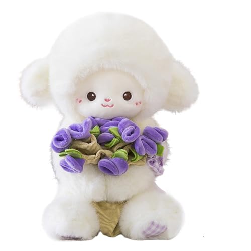 Oveja de peluche – Oveja súper suave de 30 cm, peluche, suave animal de granja, adorable cordero de piel | Tejido abrazable comodidad para niños, bebés, adultos, coleccionistas
