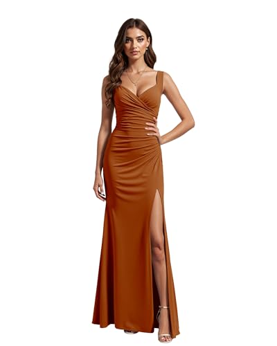 JIIL Ballkleid Damen Lang,Abendkleid Lang Damen Chiffon Sexy Rückenfreies Multiway Bandage Wickelkleid Festlich V-Ausschnitt Brautjungfernkleider Mit...
