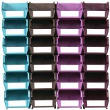 Wall Storage Unit with Multi Colored Interlocking Poly Bins