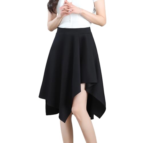 Jupe trapèze asymétrique taille haute avec short intégré pour femme
