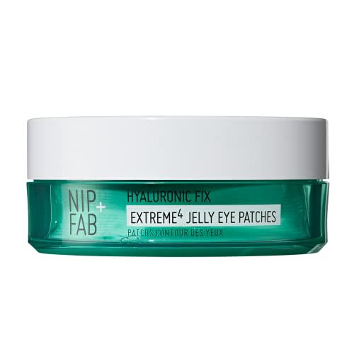 Nip+Fab Hyaluronic Fix Extreme4 Hydration Jelly Eye Patches | 20 sztuk | maseczka przeciwstarzeniowa do cienkich linii | zmarszczki | opuchnięte oczy łatki do worków | opuchnięte oczy | obrzęki