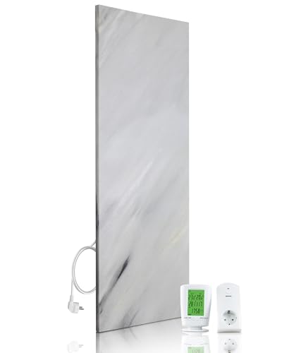 Marwona Naturstein Infrarotheizung 800 Watt Bianco – Massive Wandheizung...