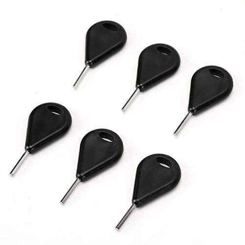 life Pack of 6 Surfboard Fin Key, Metal Hex Key Surf Fin Key Spare Replacement Surfing Boar Accessory(Black)