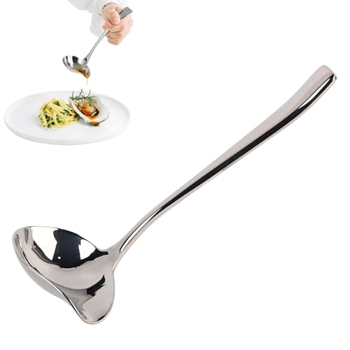 Listado de Cucharones para salsa Top 10. 44 Cucharas para Salsas de acero inoxidable, 7.5 Pulgadas Cucharón de Sopa de Salsa con Boquilla de Vertido Cuchara de Llovizna Herramienta de Utensilios de Cocina para Sopa Salsas y...
