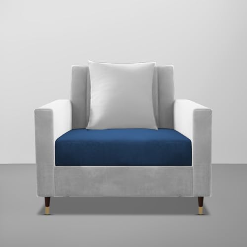Image of Casaliving Garcia 1 Seater Sofa Set for Living Room (Blue Grey Colour) Premium Fabric Sofa