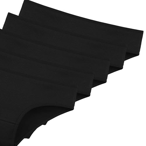 Donella Teen Girls' Cotton Underwear 5 Pack - Soft Stretch Ribbed Bikini Brief Panties for Girls2