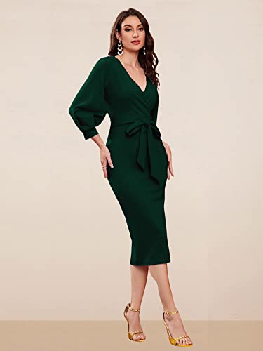 Image of rosery paris Women V Neck fulls Sleeve one Piece Formal Black Floral Western one piece Knee-Length Dress