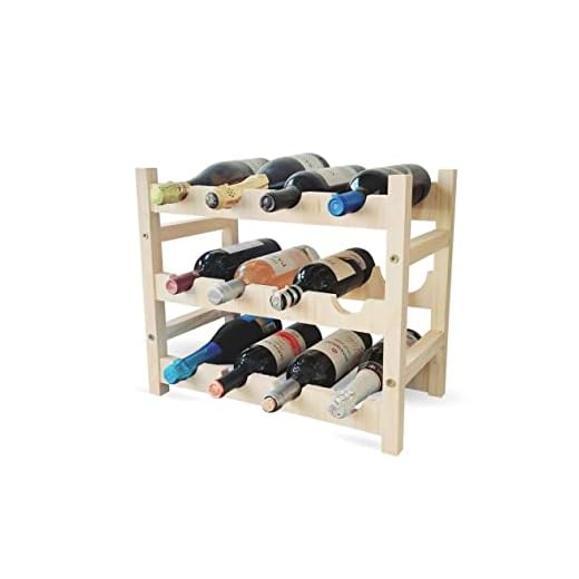 Adega Porta Vinhos Madeira Suporte 12 Garrafas Desmontável