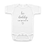 Hi Daddy I Can't Wait To Meet You Pregnancy Announcement Infant Bodysuit - Surprise Gift For Dad (White)