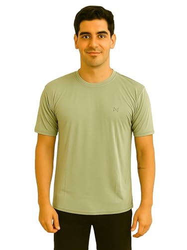 Image of Force NXT Men's Premium Microfiber Fabric Solid T-Shirt | Round Neck Half-Sleeves T-Shirt for Men | Sweat Wicking with Label Free for Daily Uses