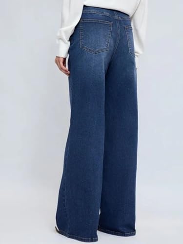 Image of KOTTY Women's High Waist Wide Leg Jeans | Relaxed Fit Comfortable Denim Pants for Women